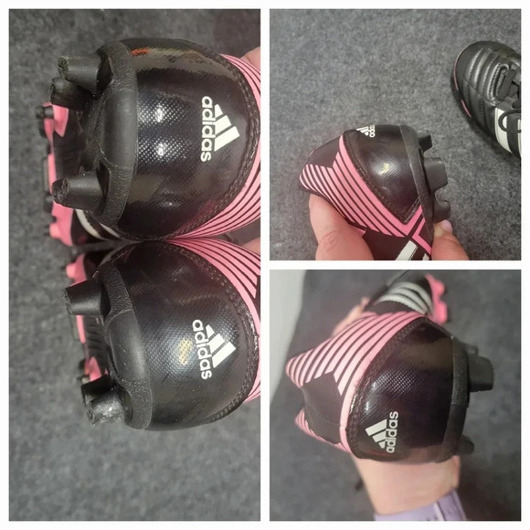 Adidas Q21025 Male Youth Soccer Cleats Black White Pink US 2 1/2 - Picture 14 of 15